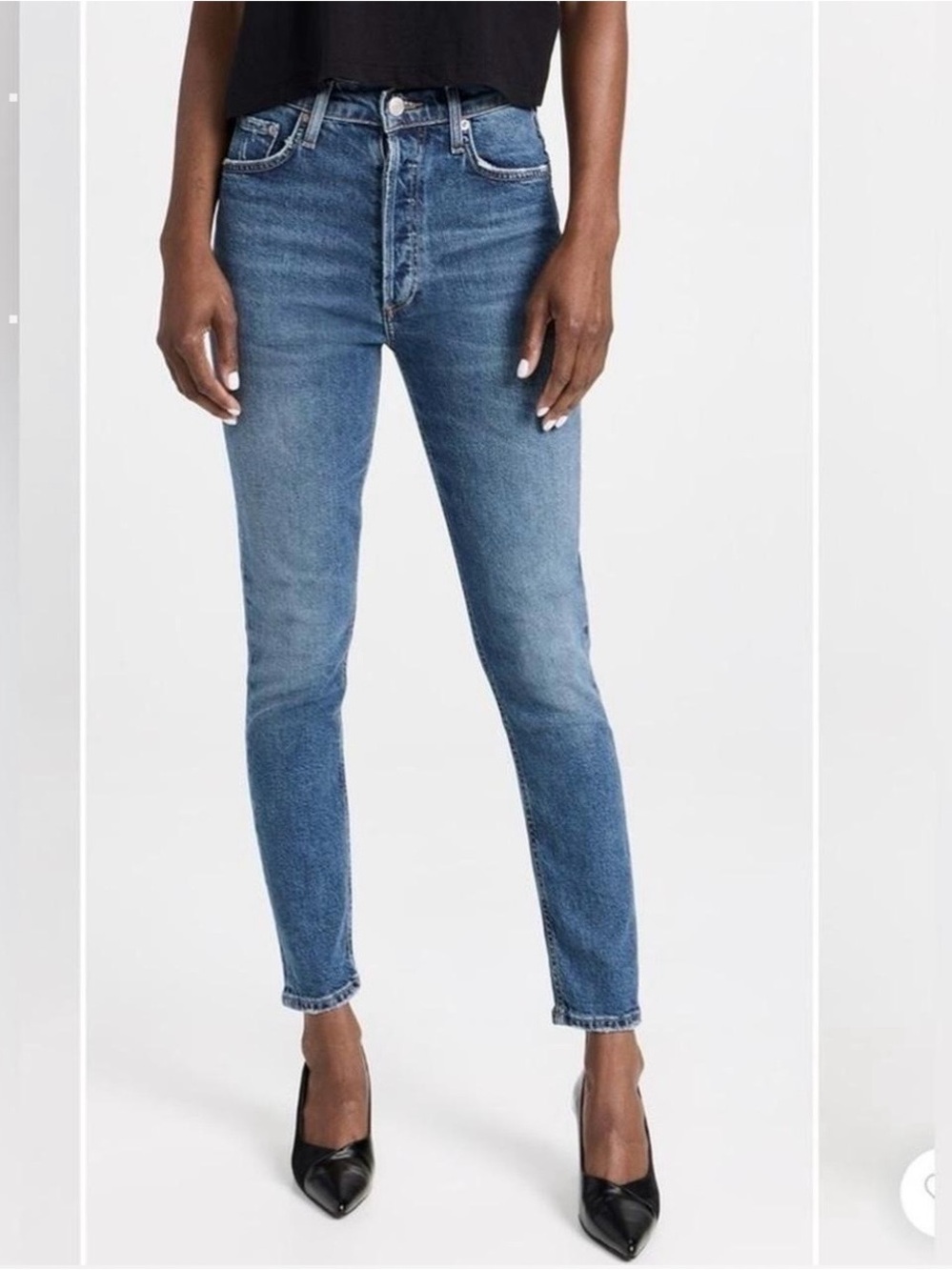 Agolde Nico High-Rise Slim Women’s Classic Button Jeans Blue Size 26